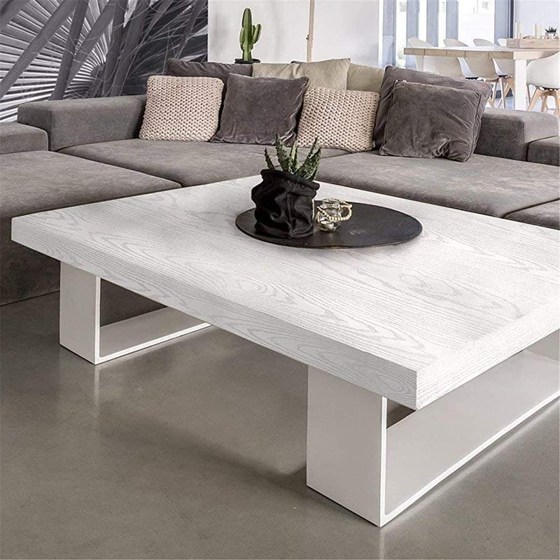 Yancorp 32.8ft Matte White Wood Wallpaper Wood Grain Textured Wallpaper Self-Adhesive White Wood Wallpaper Shelf Liner Removable Peel and Stick Countertop (16" x32.8ft)â€¦